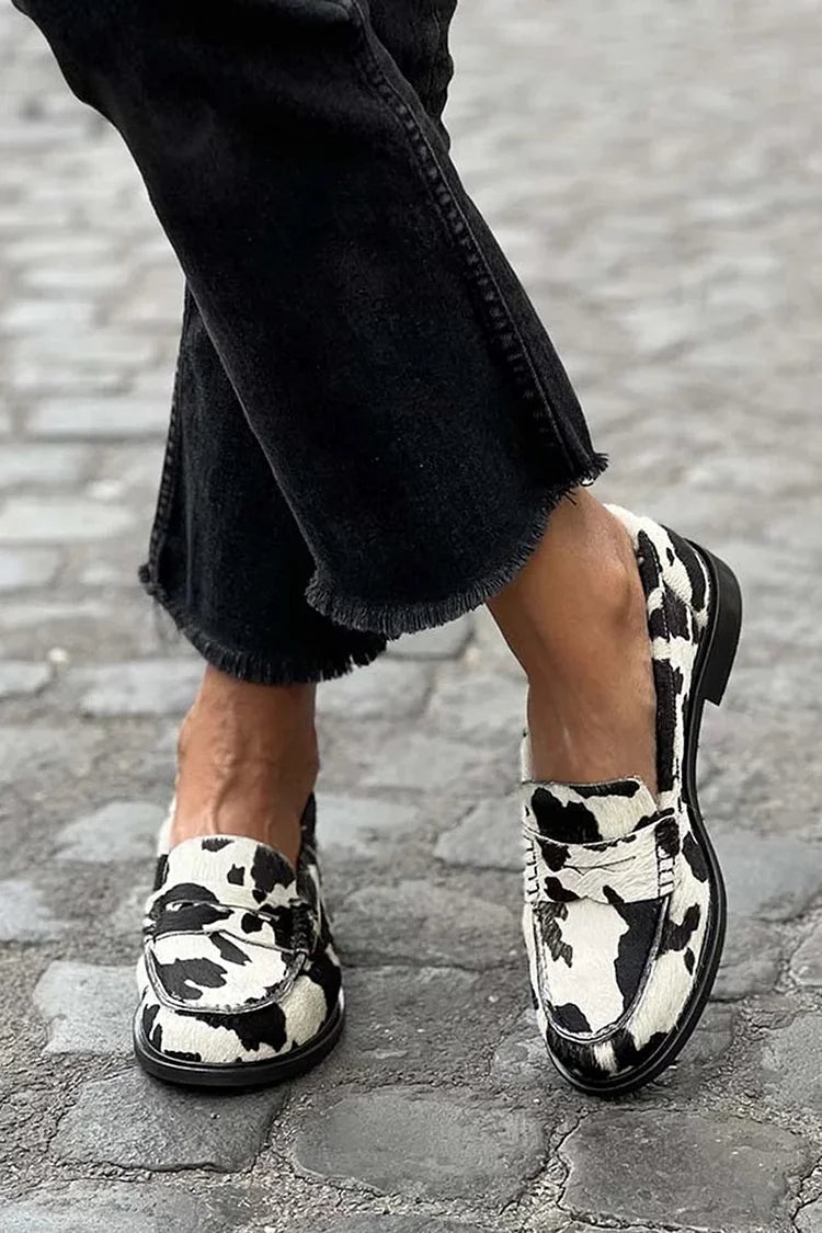 MOCASSIN À TACHES BLANC/NOIR