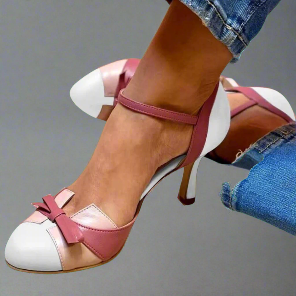 Bellarosa | Colourful sandals with knot and strap, round toe