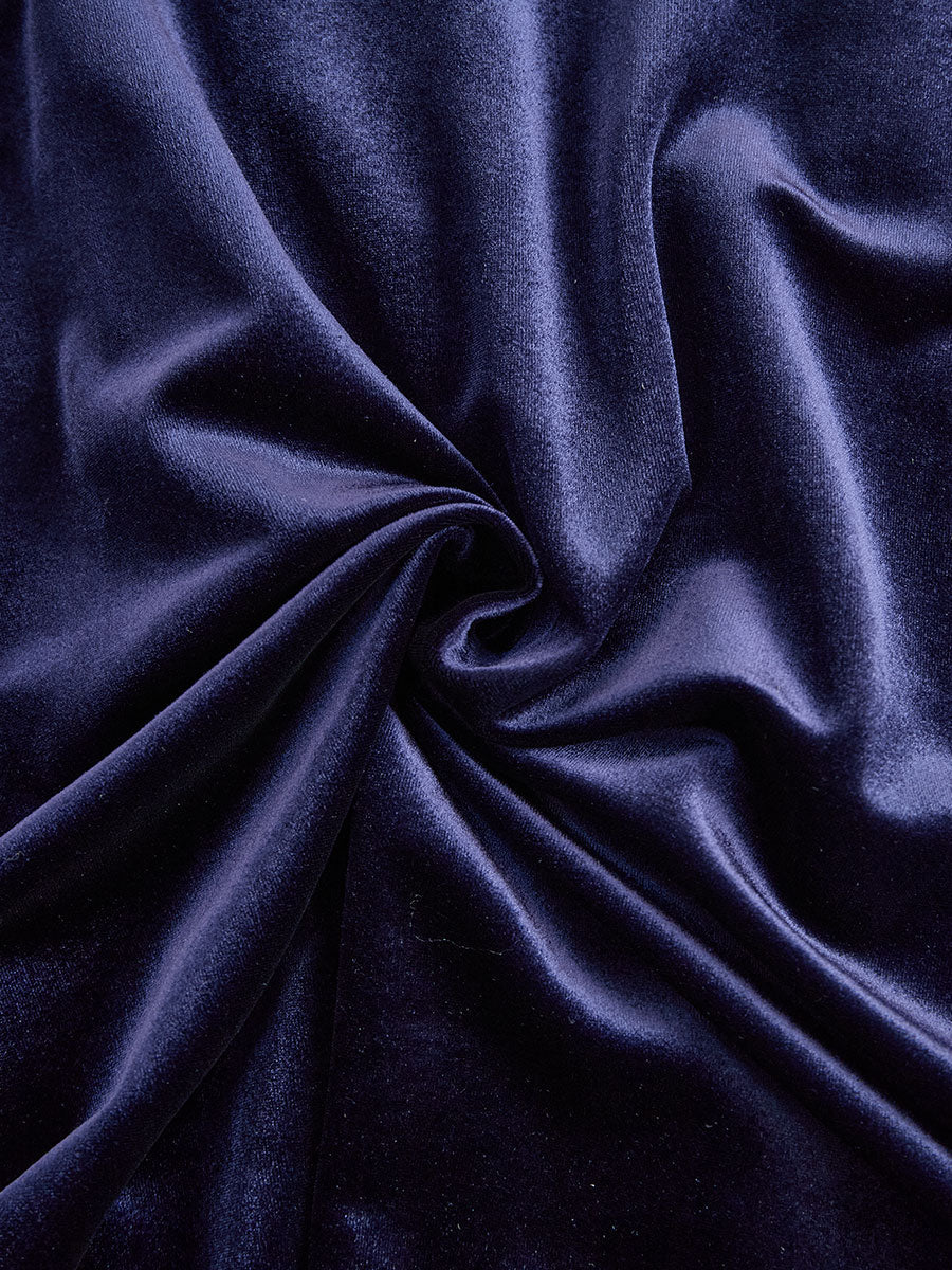 Liora™ | Robe Midi Bleu Marine à Manches Longues
