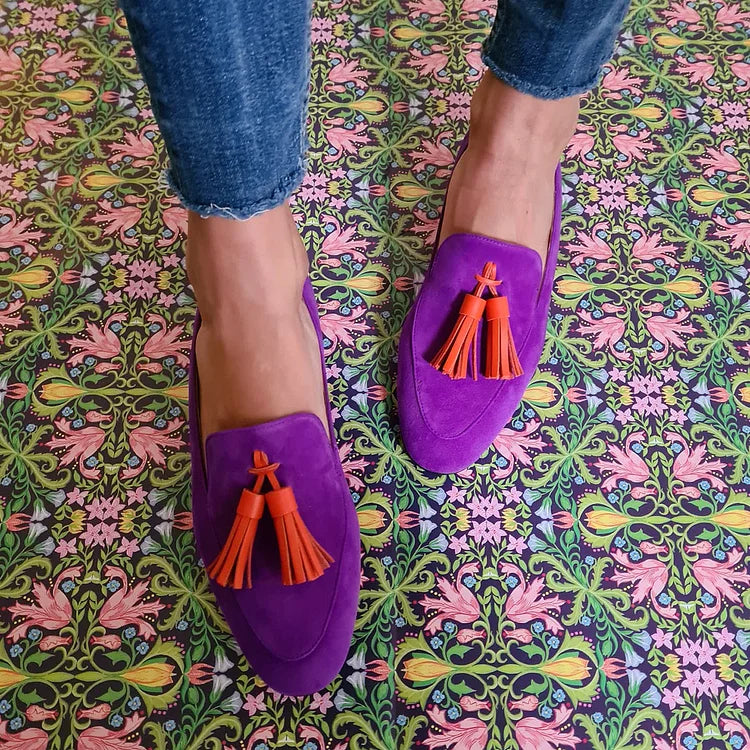MOCASSINS VIOLETS AVEC FRANGES