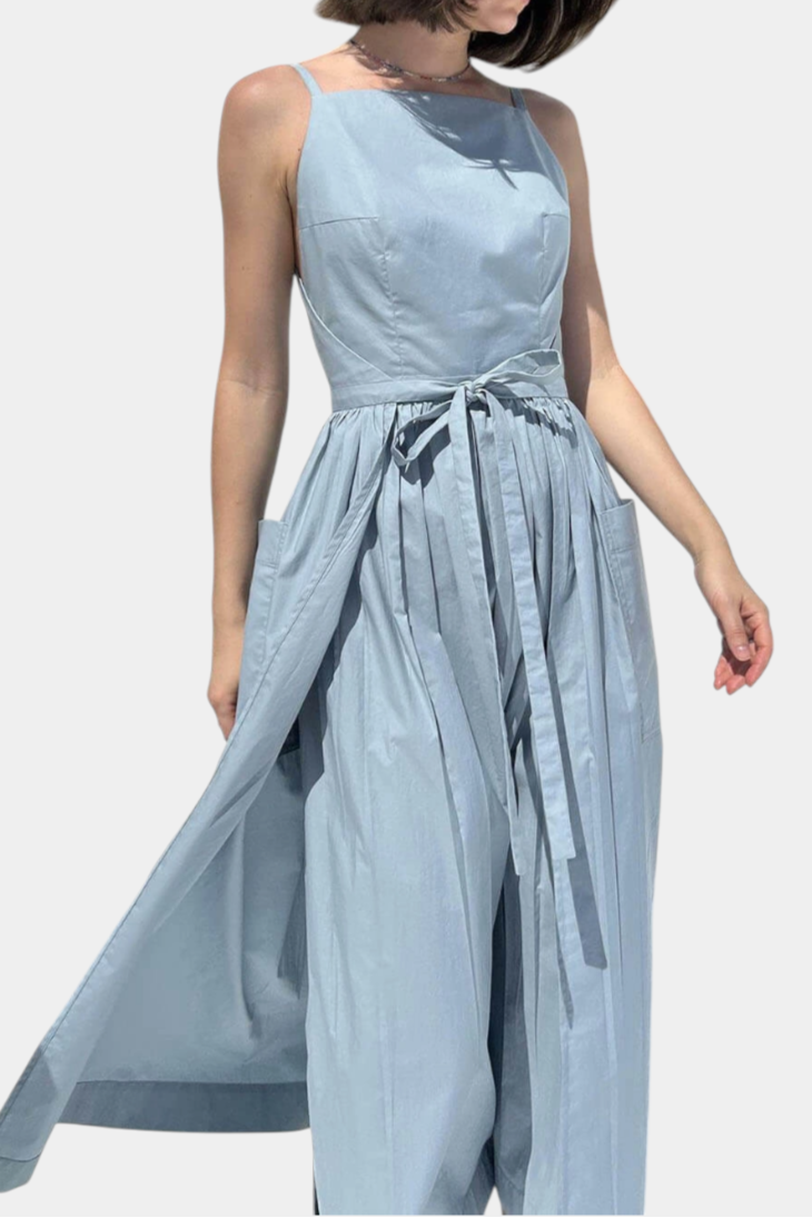 Long Strapless Dezi Dress with Adjustable Side Ties