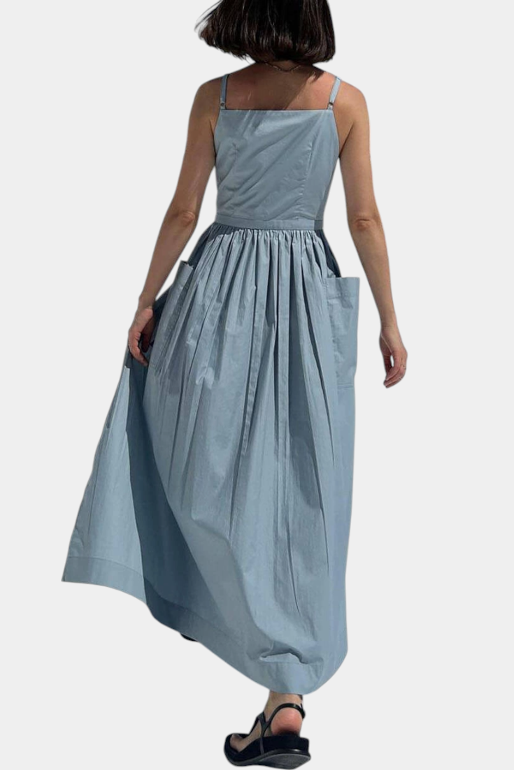 Robe Longue Sans Bretelles Dezi avec Liens Latéraux Ajustables
