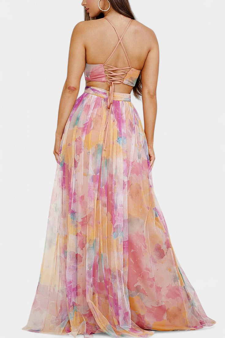 Robe Maxi Fleurie Ingrid avec Décolleté en V