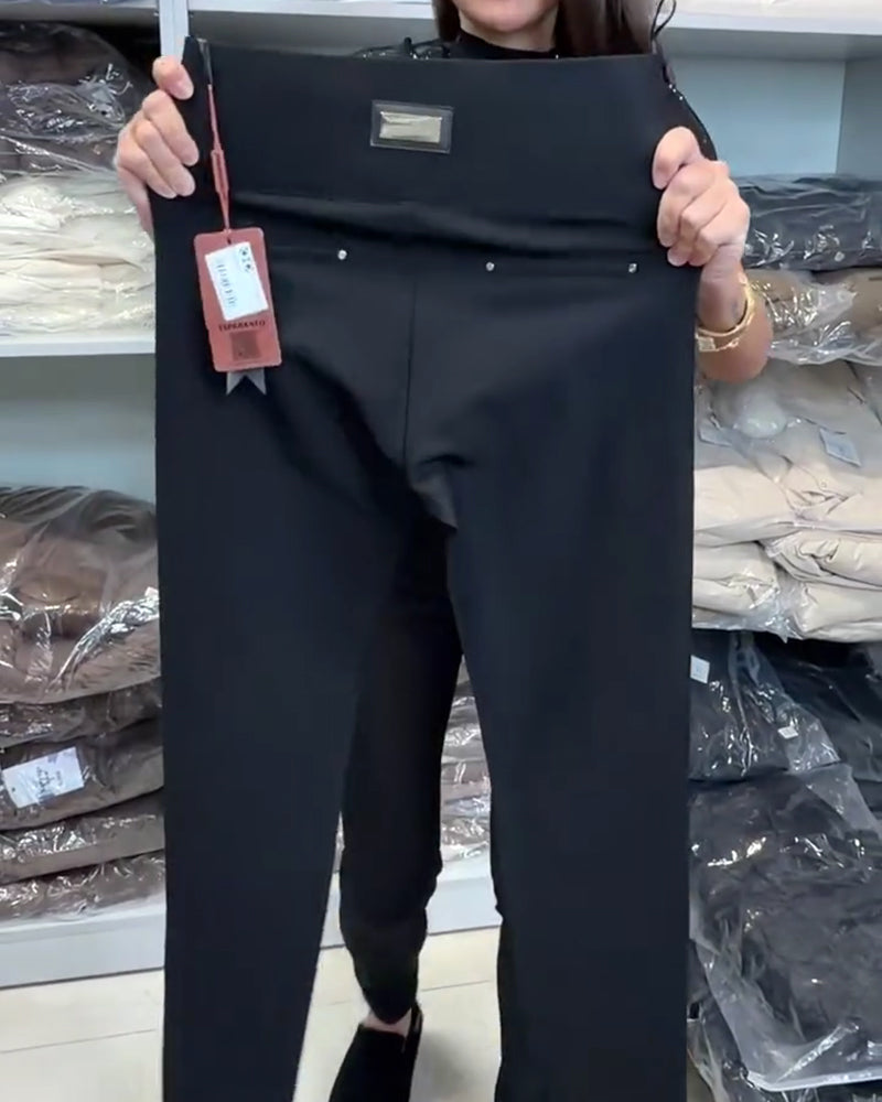 Pantalons Élégants avec Cordon de Serrage et Taille Élastique