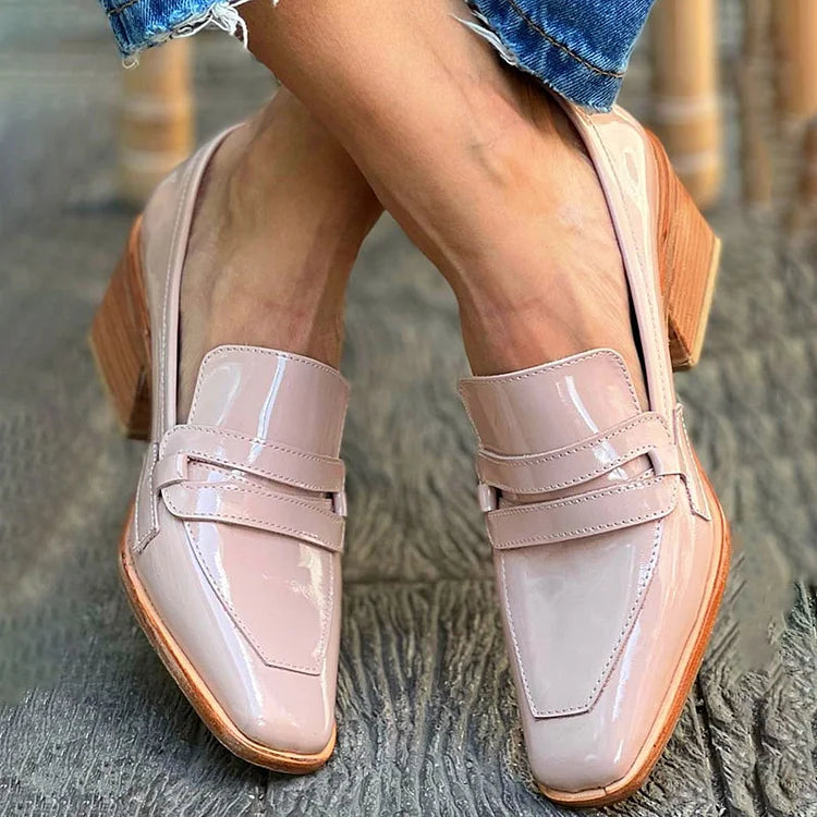 MOCASSINS BRILLANTS AVEC TALON LARGE