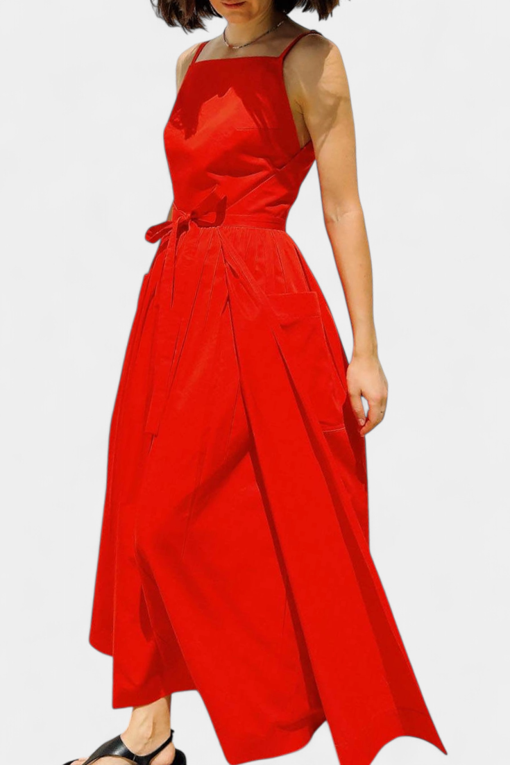 Long Strapless Dezi Dress with Adjustable Side Ties