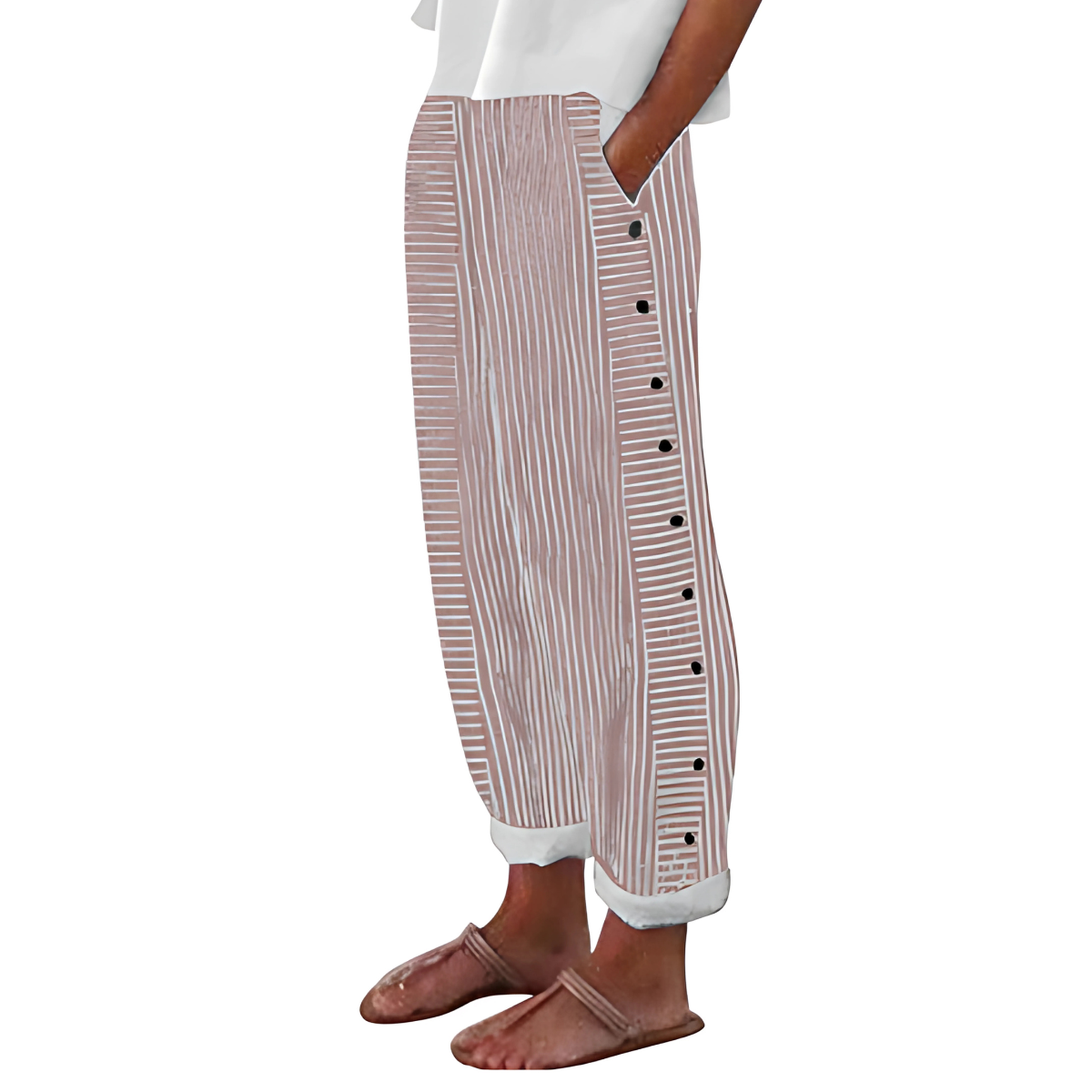 Dagny | Pantalons Rayés Stylés d'Été