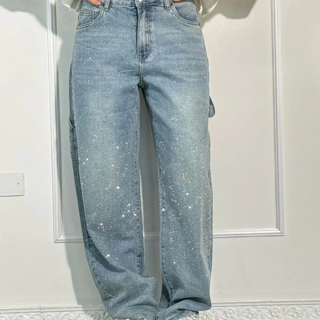 Raphaelle | Pantalons Cargo en Denim Étoilé Tendance