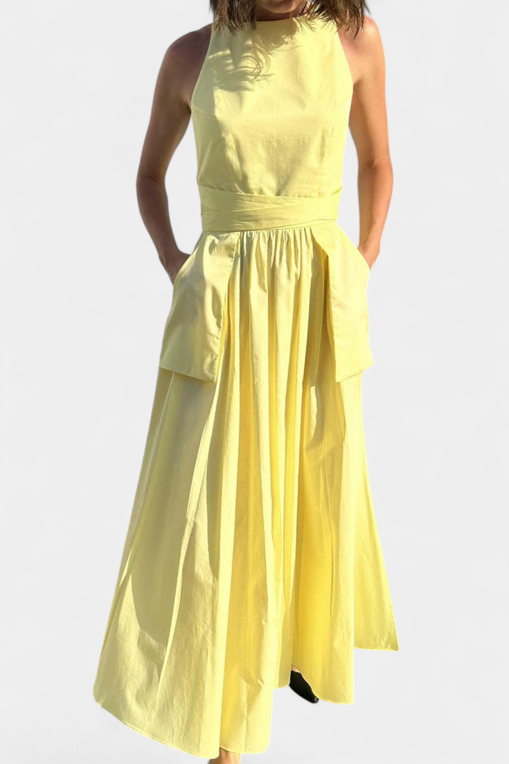 Long Strapless Dezi Dress with Adjustable Side Ties
