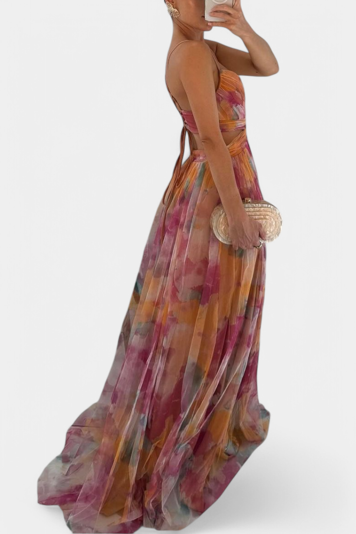 Ingrid Floral Maxi Dress with V-Neck