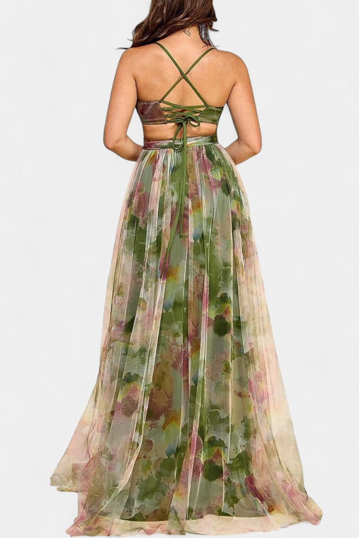 Ingrid Floral Maxi Dress with V-Neck