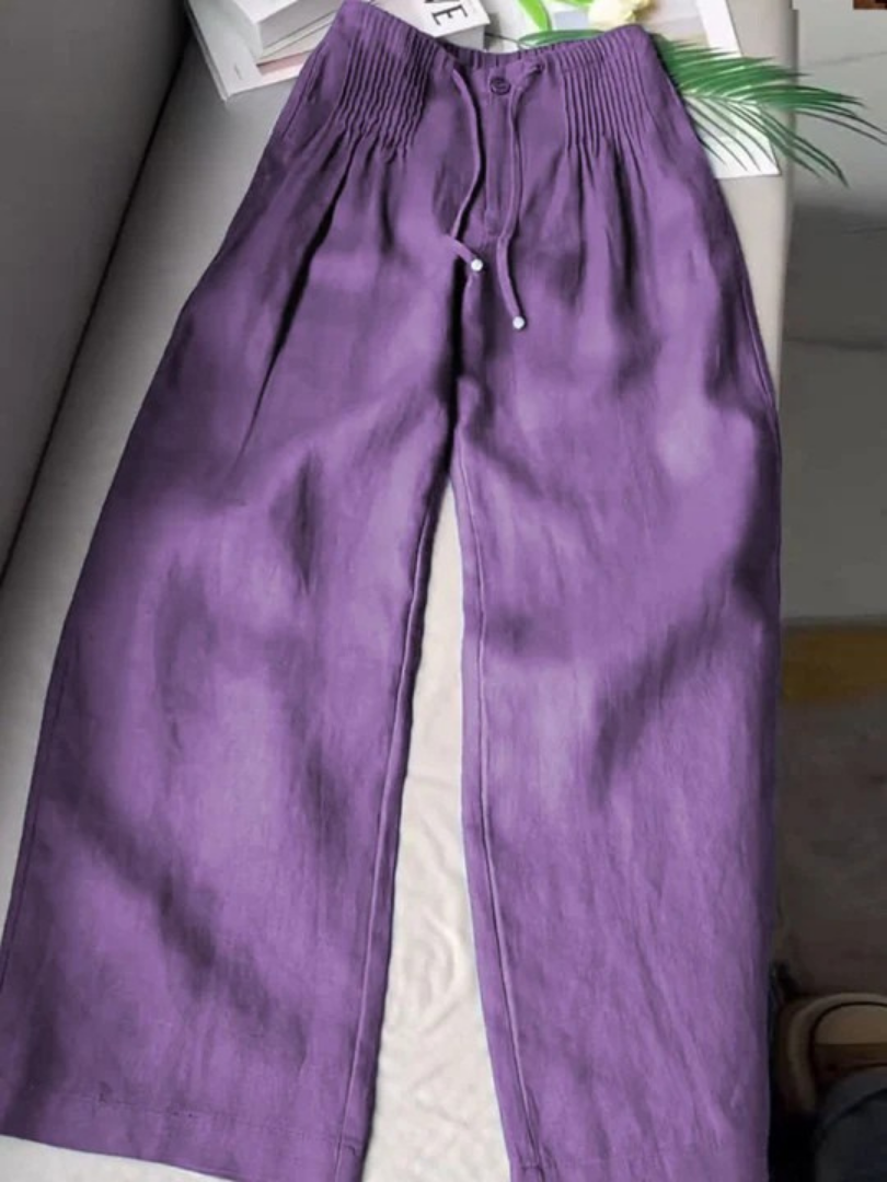 Camille | Pantalon en Lin à Jambes Large
