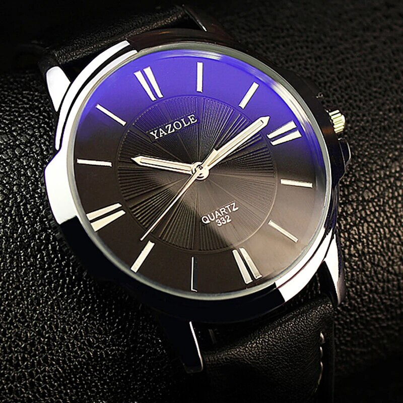 Montre en cuir avec verre bleu luxueux™ - Olsen & Olsen