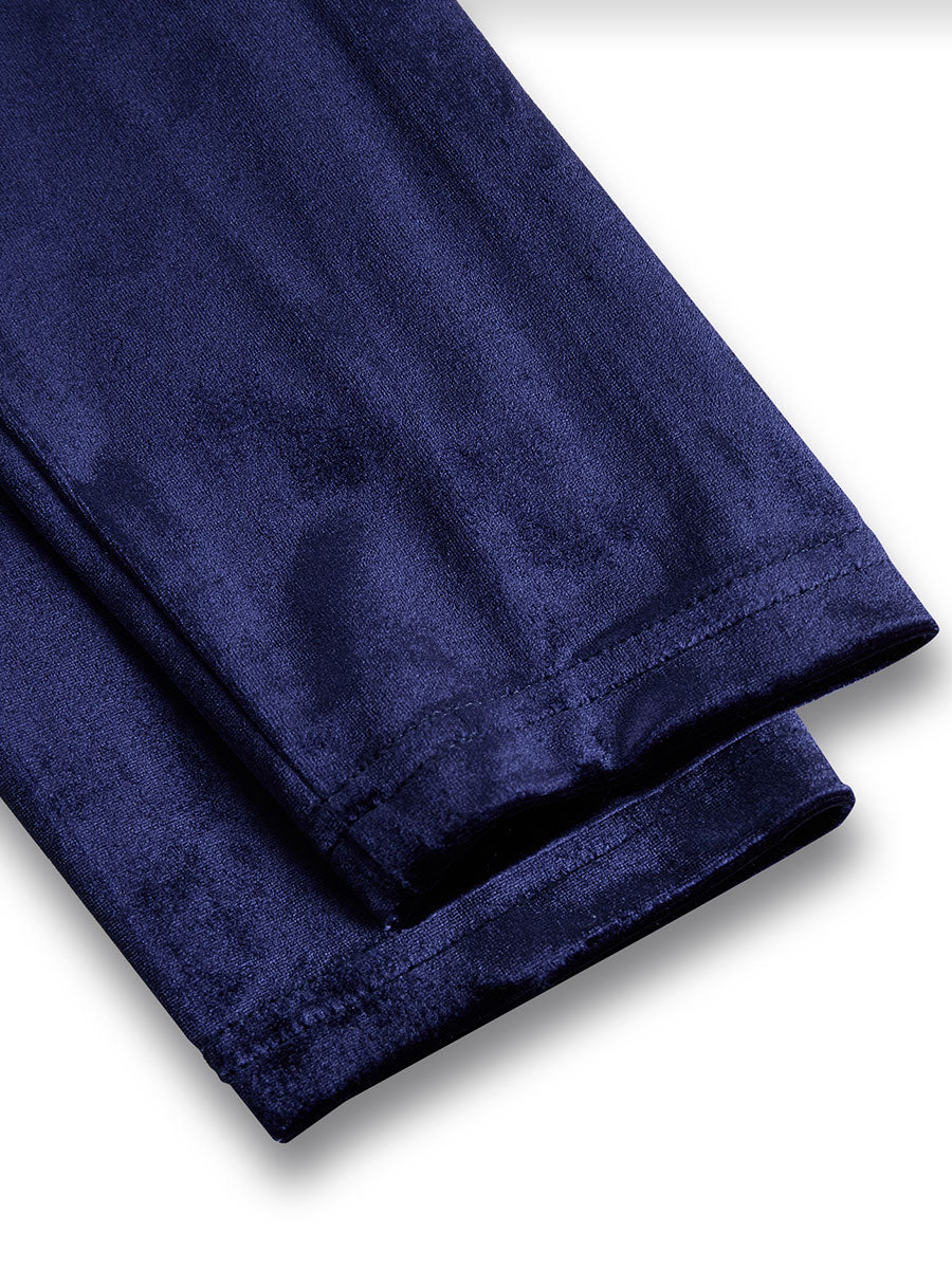 Liora™ | Robe Midi Bleu Marine à Manches Longues