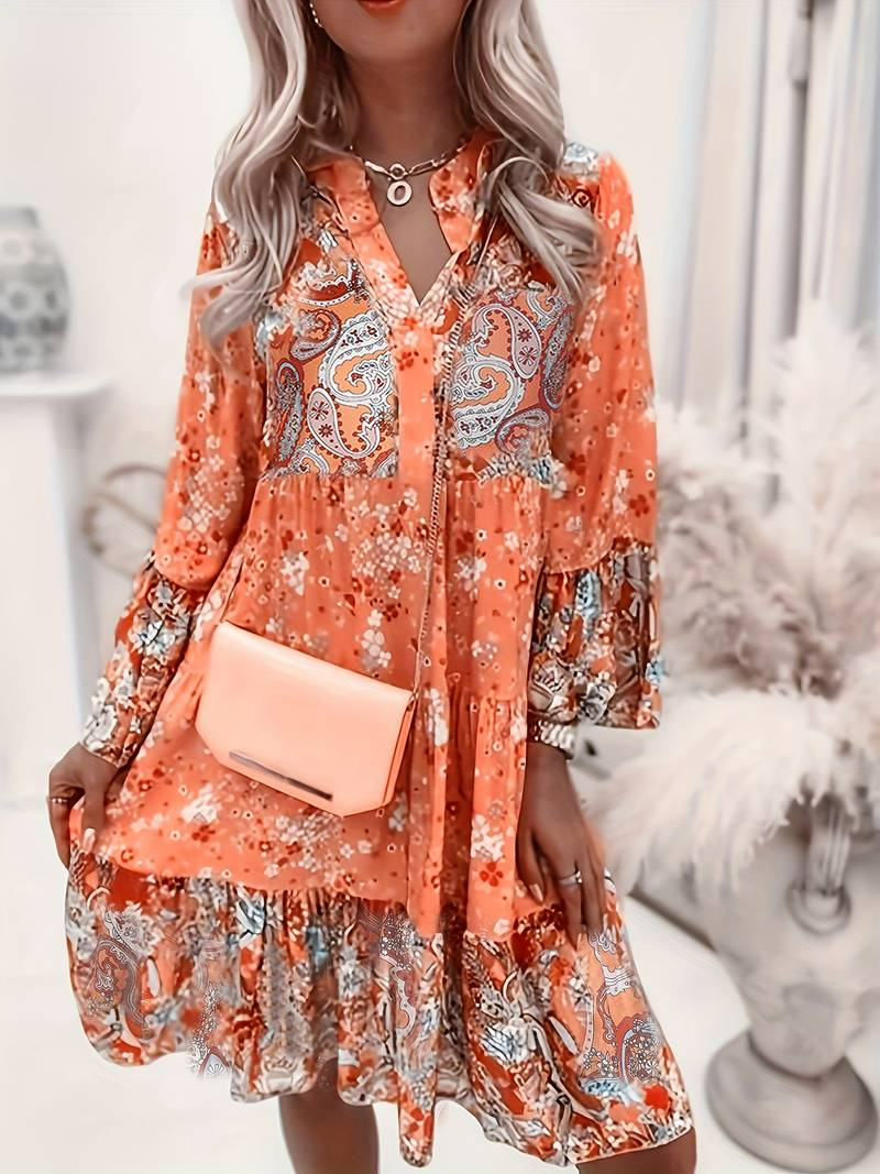 Elena – Printed Boho Dress