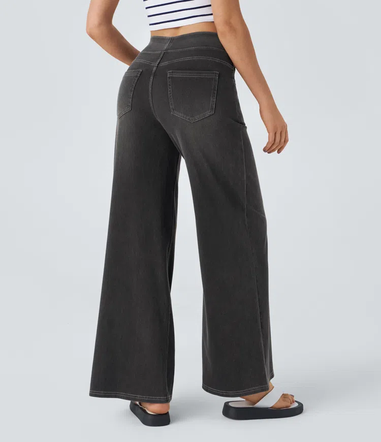 Solène - Jean large à taille décontractée