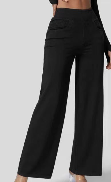 Solène - Jean large à taille décontractée