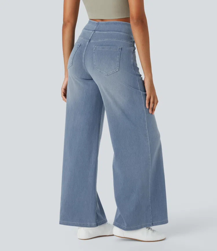 Solène - Jean large à taille décontractée