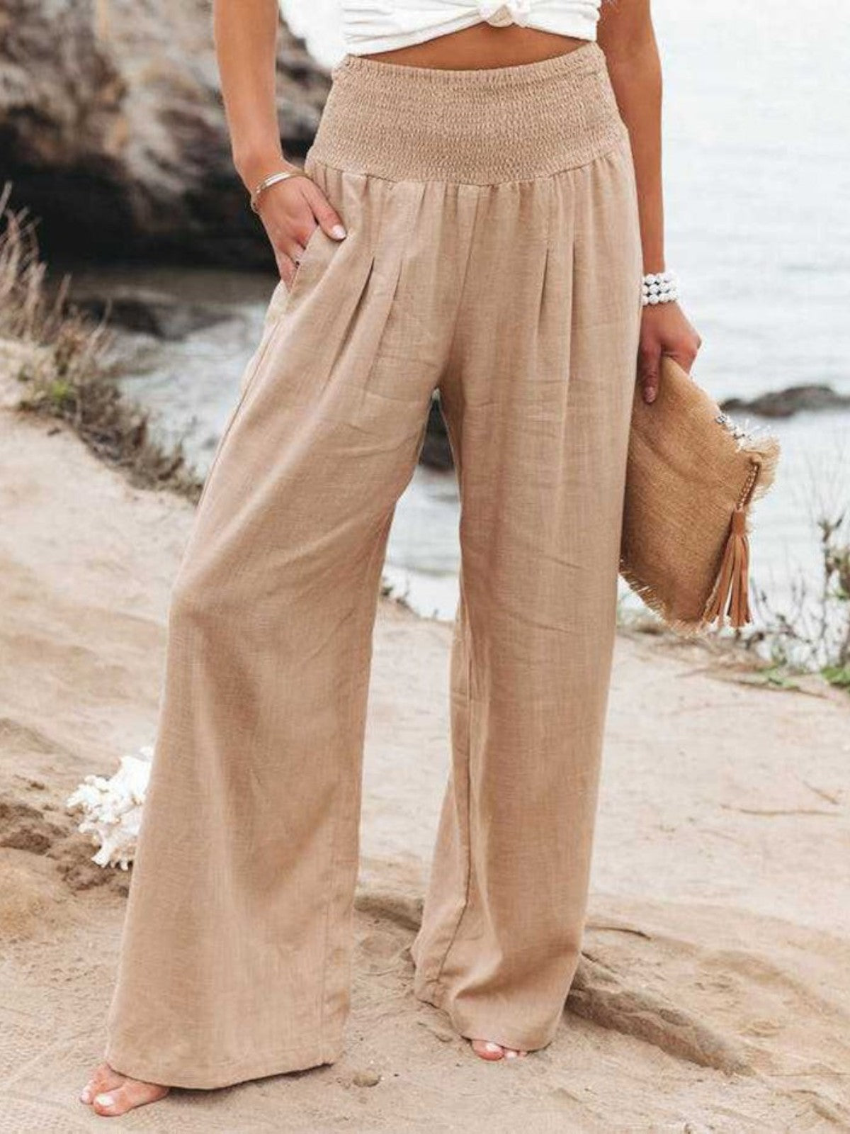 THALIORA – PANTALONS EN LIN LARGE REMI