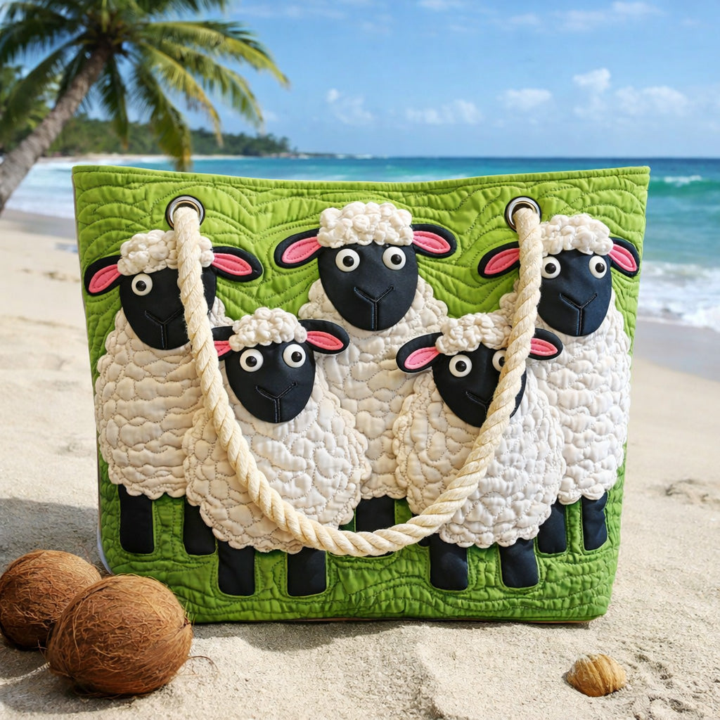 Sac de Plage Matelassé Ciel de Moutons