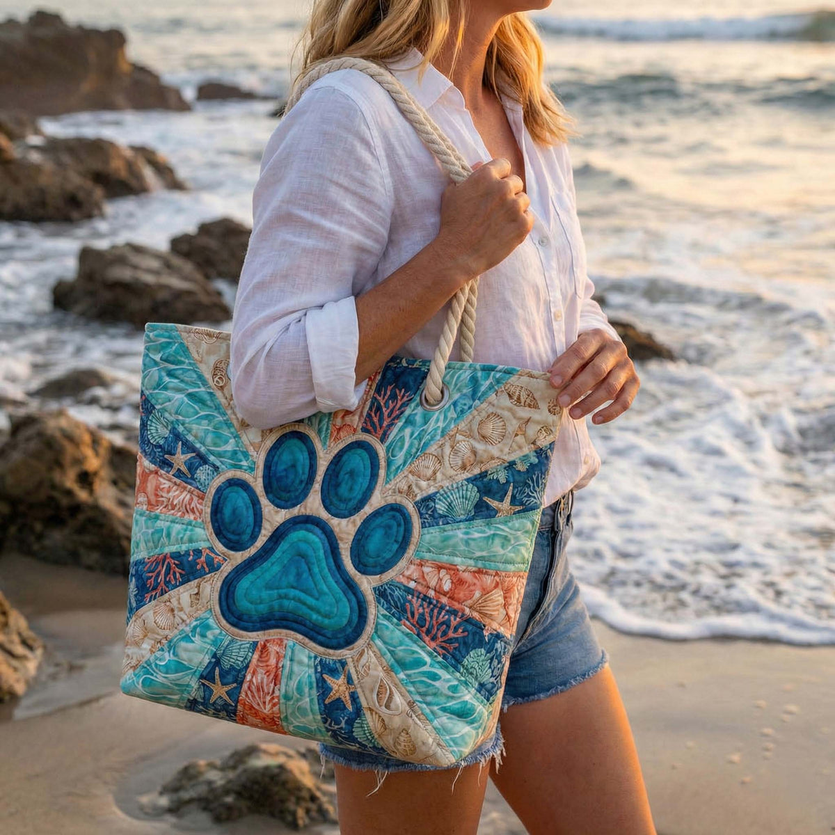 Sac de Plage Matelassé avec Empreinte
