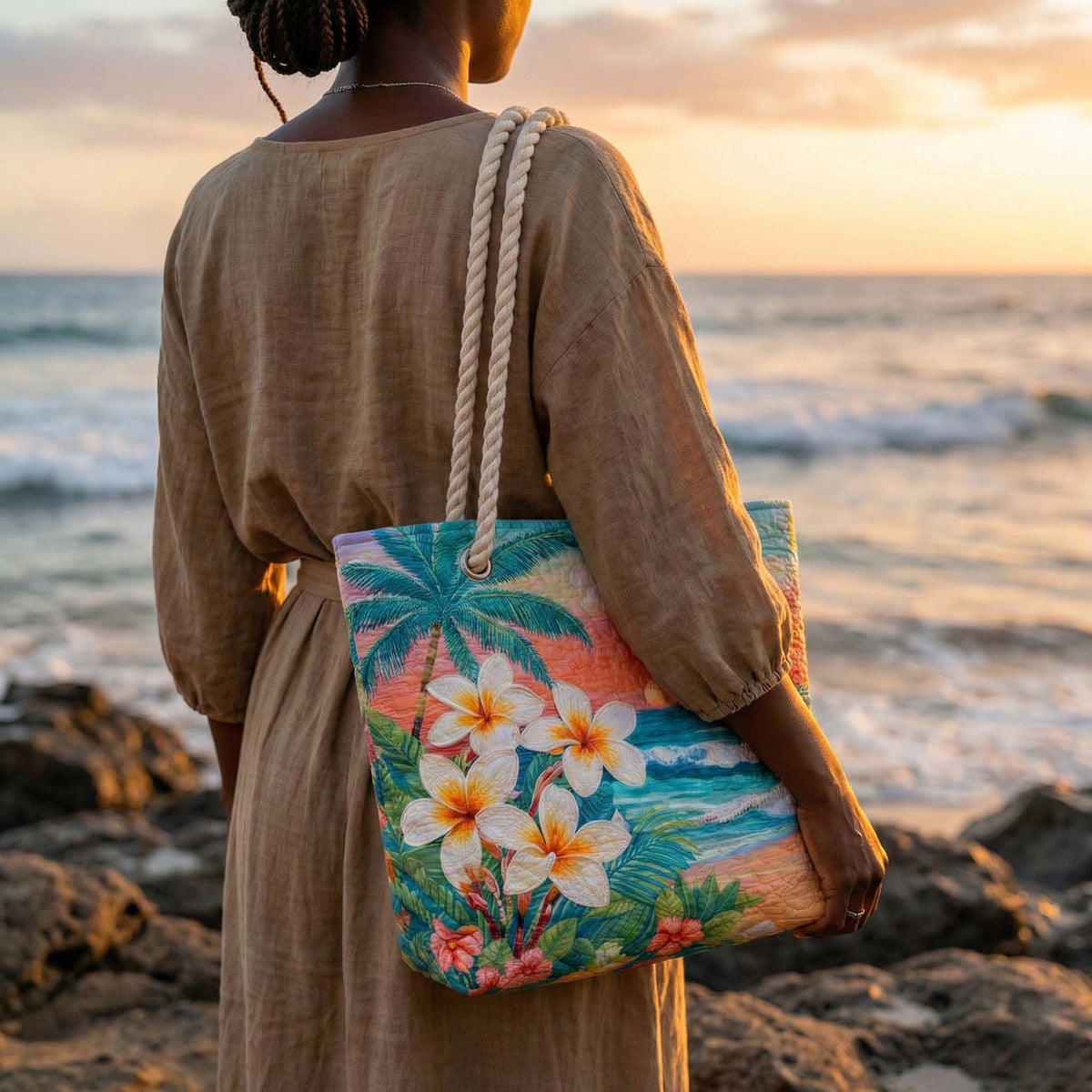 Sac de Plage Matelassé Vibe Tropical