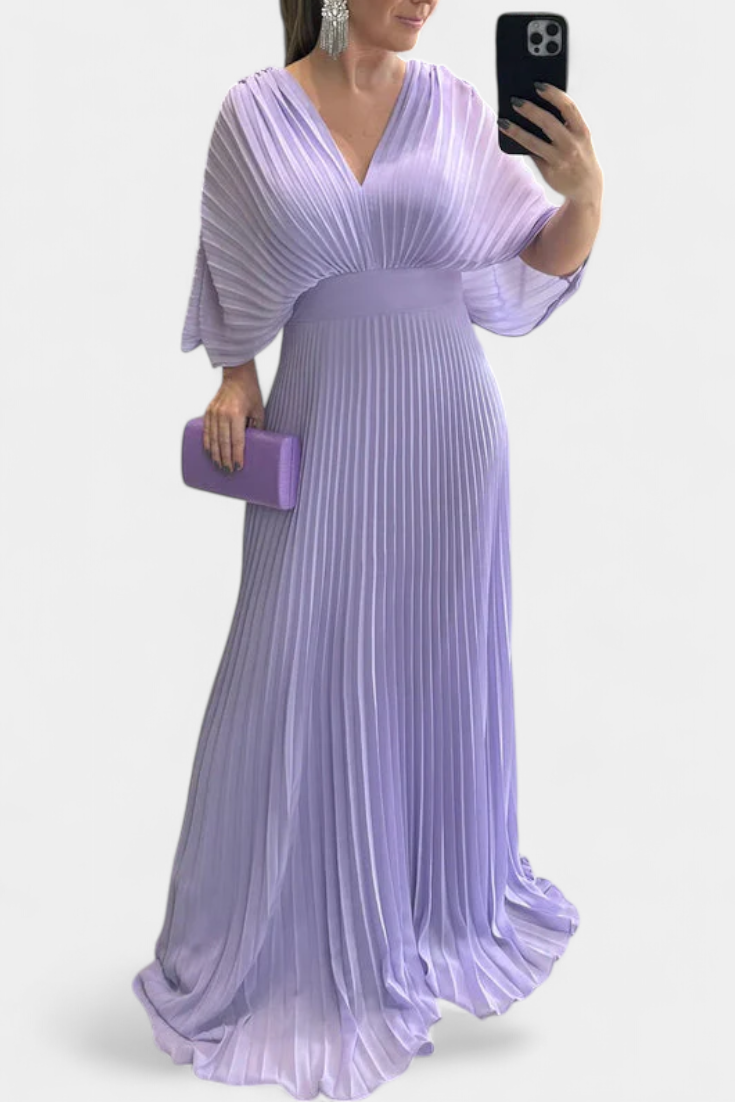 Pleated Dress Odele with Open Back