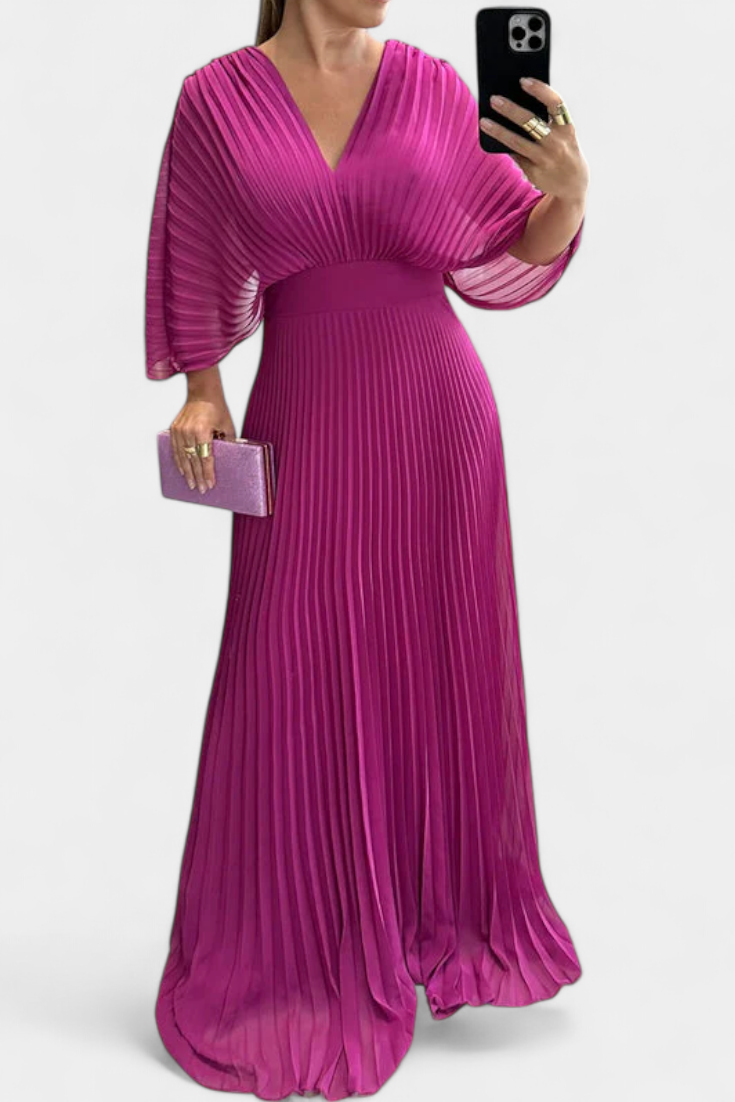 Pleated Dress Odele with Open Back