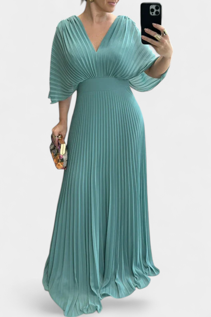 Pleated Dress Odele with Open Back