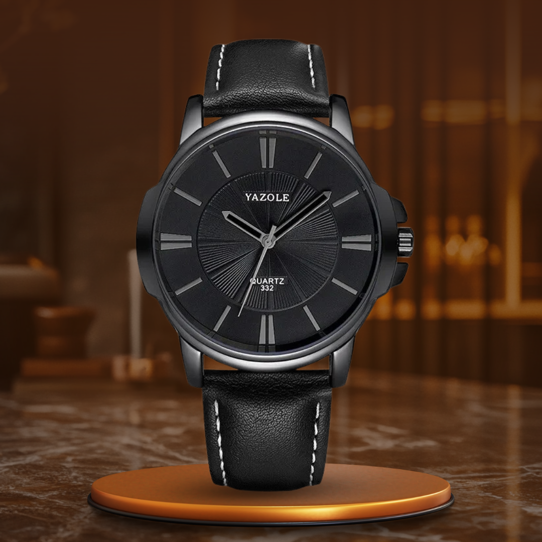 Montre en cuir avec verre bleu luxueux™ - Olsen & Olsen
