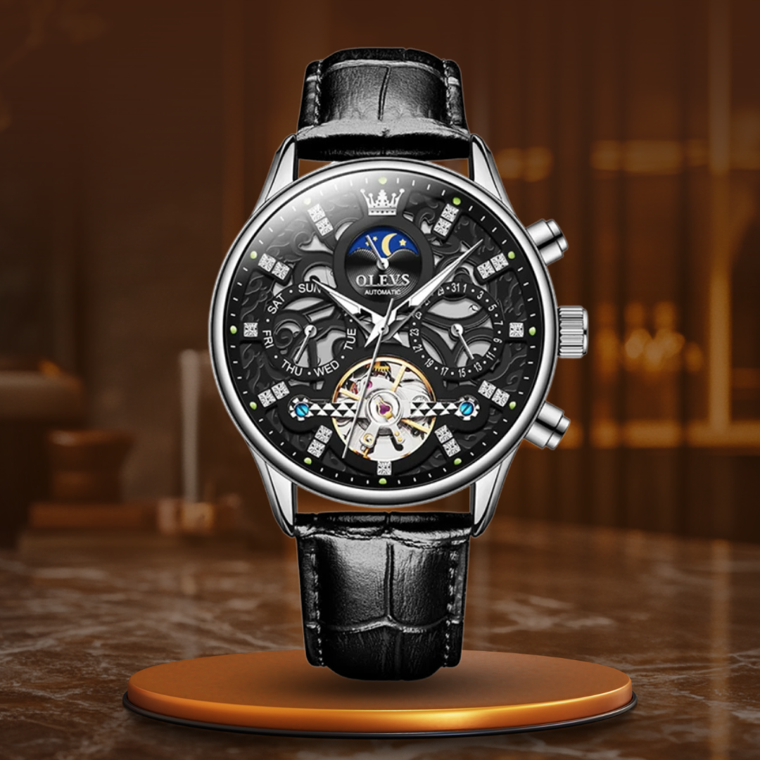 Montre automatique mécanique avec bracelet en cuir™ - Olsen & Olsen