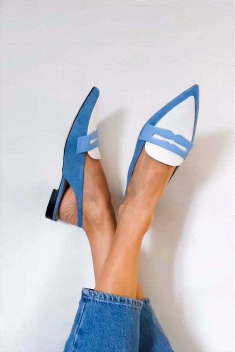 SLINGBACK BICOLORE AVEC POINTE AFFILÉE