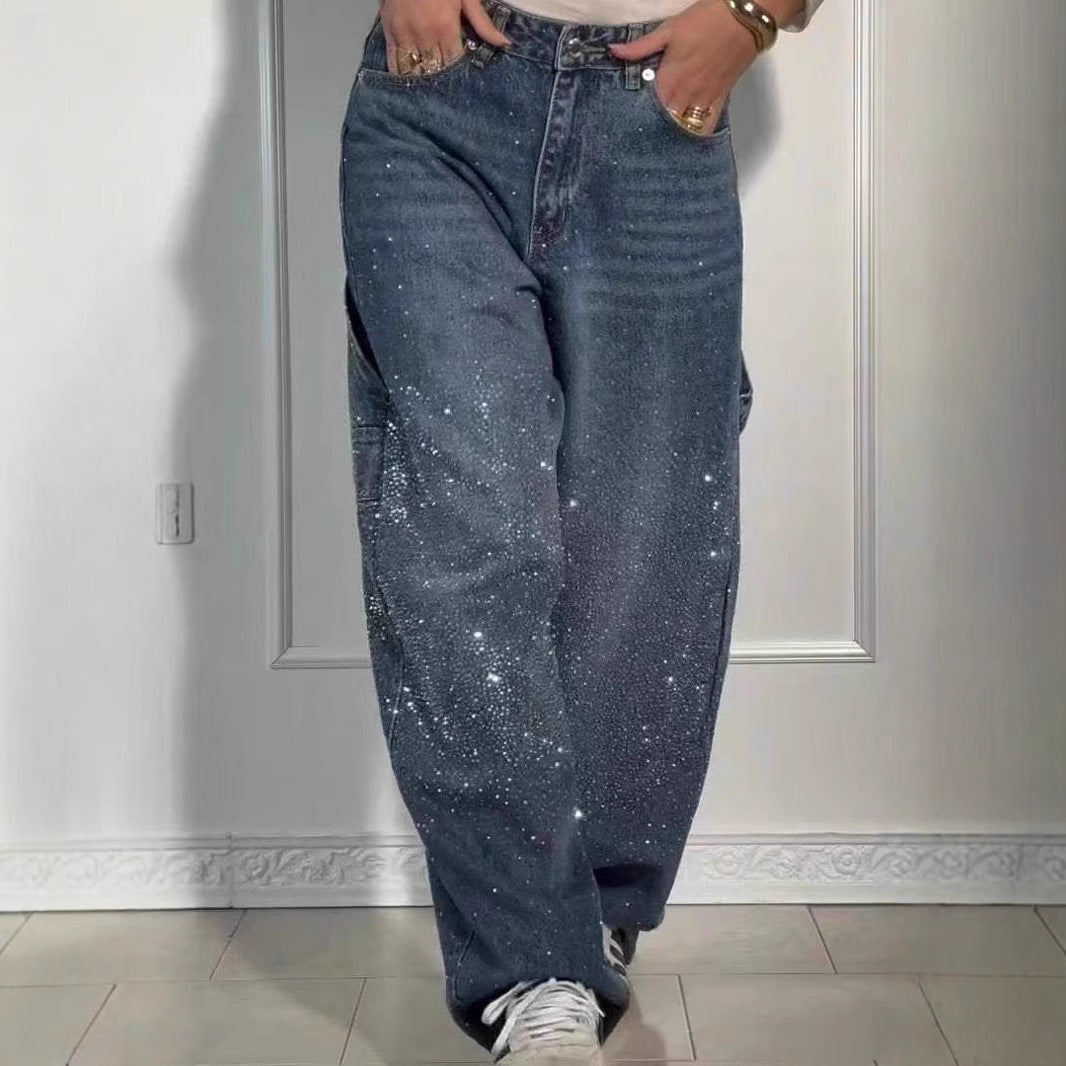 Raphaelle | Pantalons Cargo en Denim Étoilé Tendance