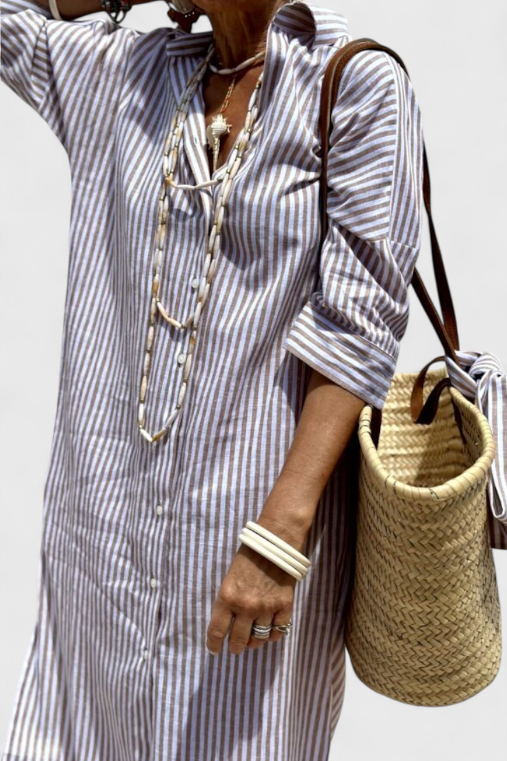Sherlyn Timeless Striped Shirt Dress