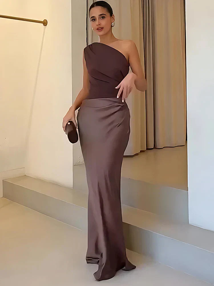 Sophia | Robe Maxi avec une Guilt en Satin