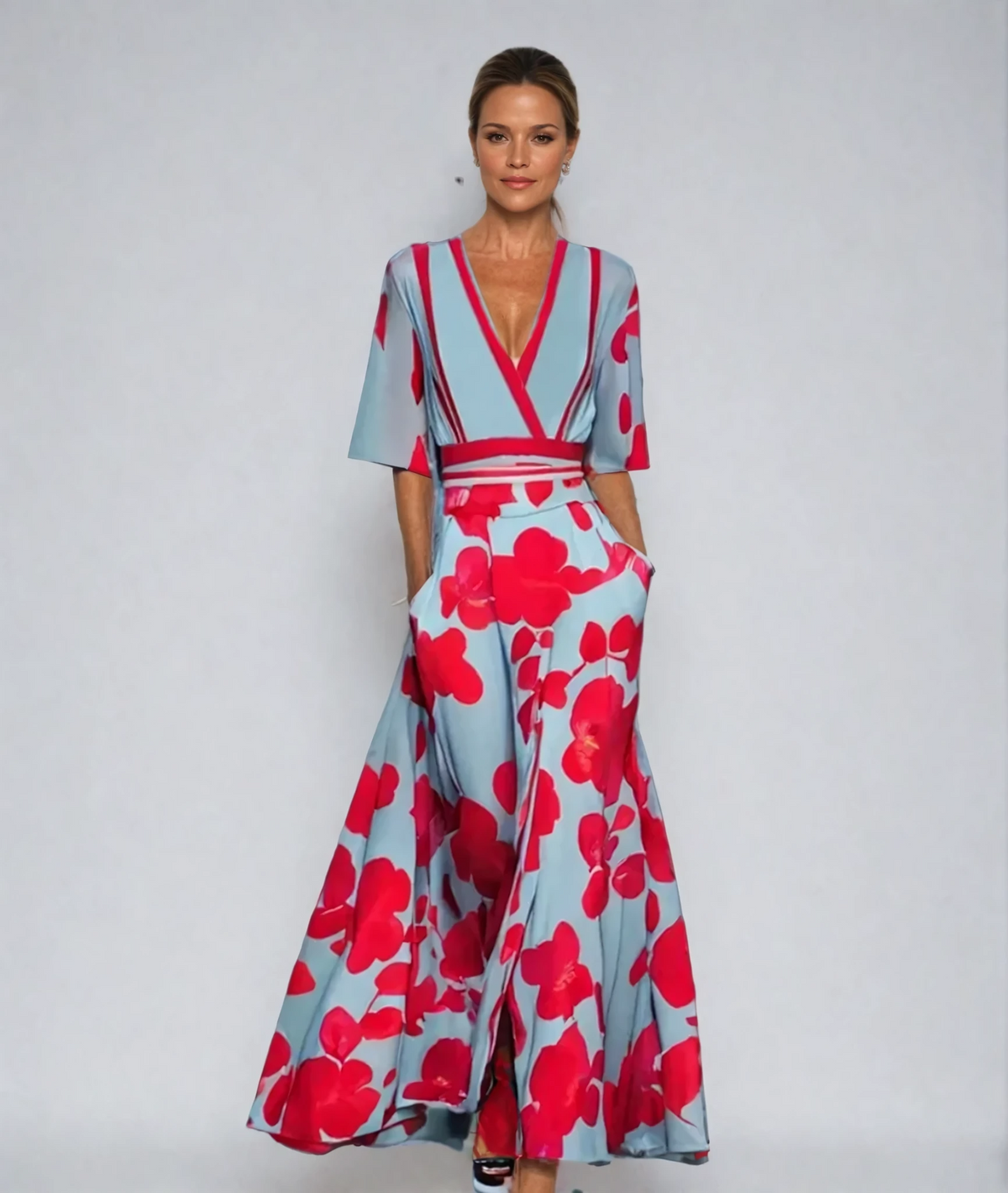 Eliana™ | Robe A-Line Florale Élégante