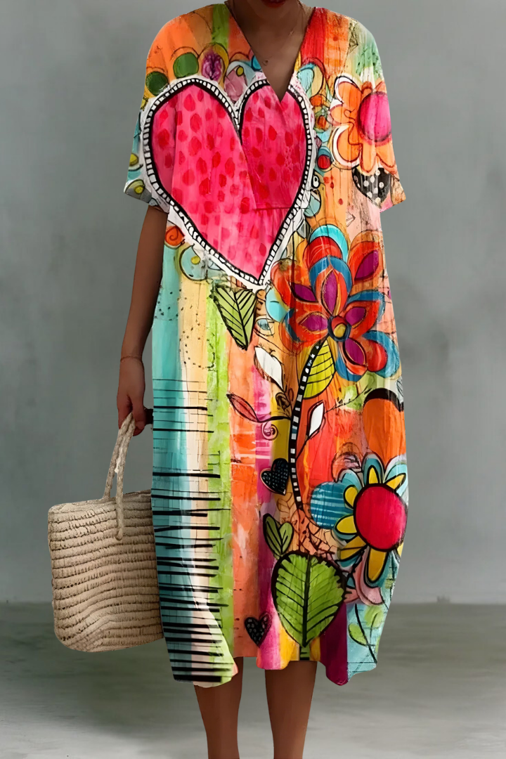 Blythe | Robe Midi en Lin à Col V