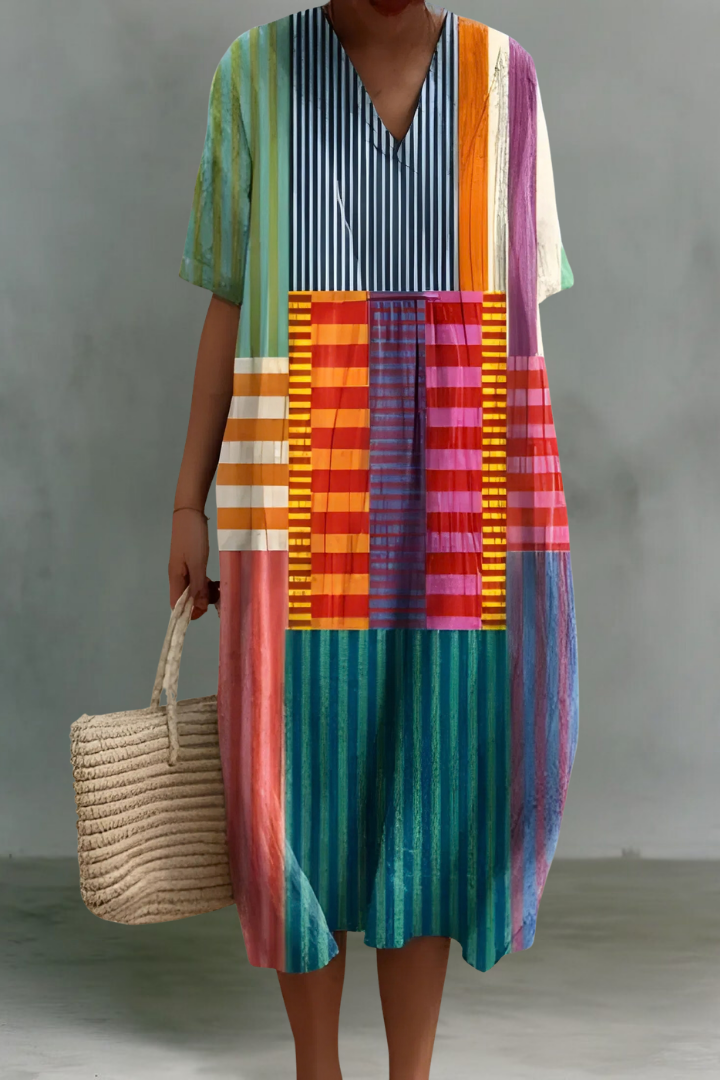 Elaine | Robe Midi en Lin à Col V
