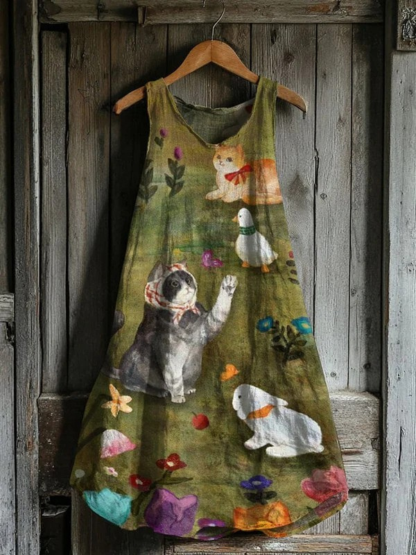 Robe Tank Art de Famille de Chats Créatifs et Mignons