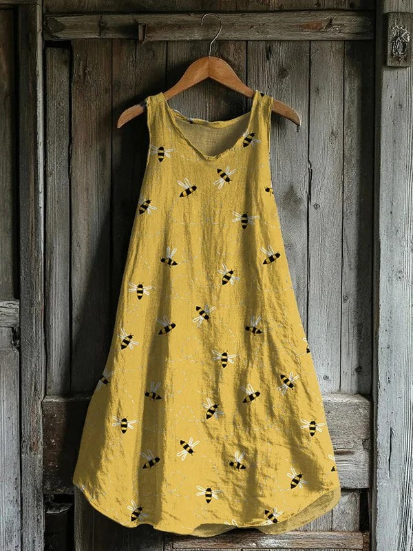 Robe Débardeur Imprimé Abeilles Volantes