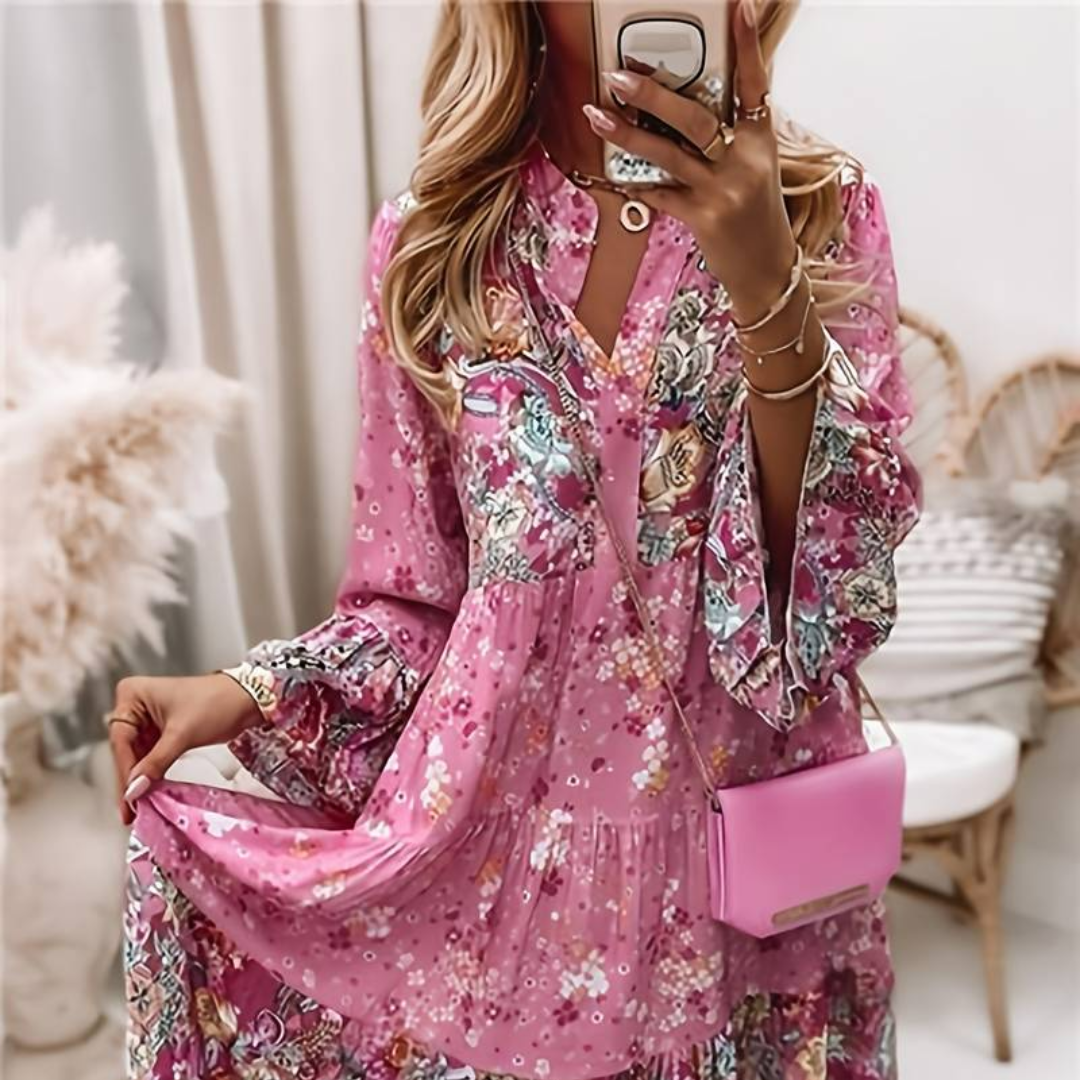 Elena – Printed Boho Dress
