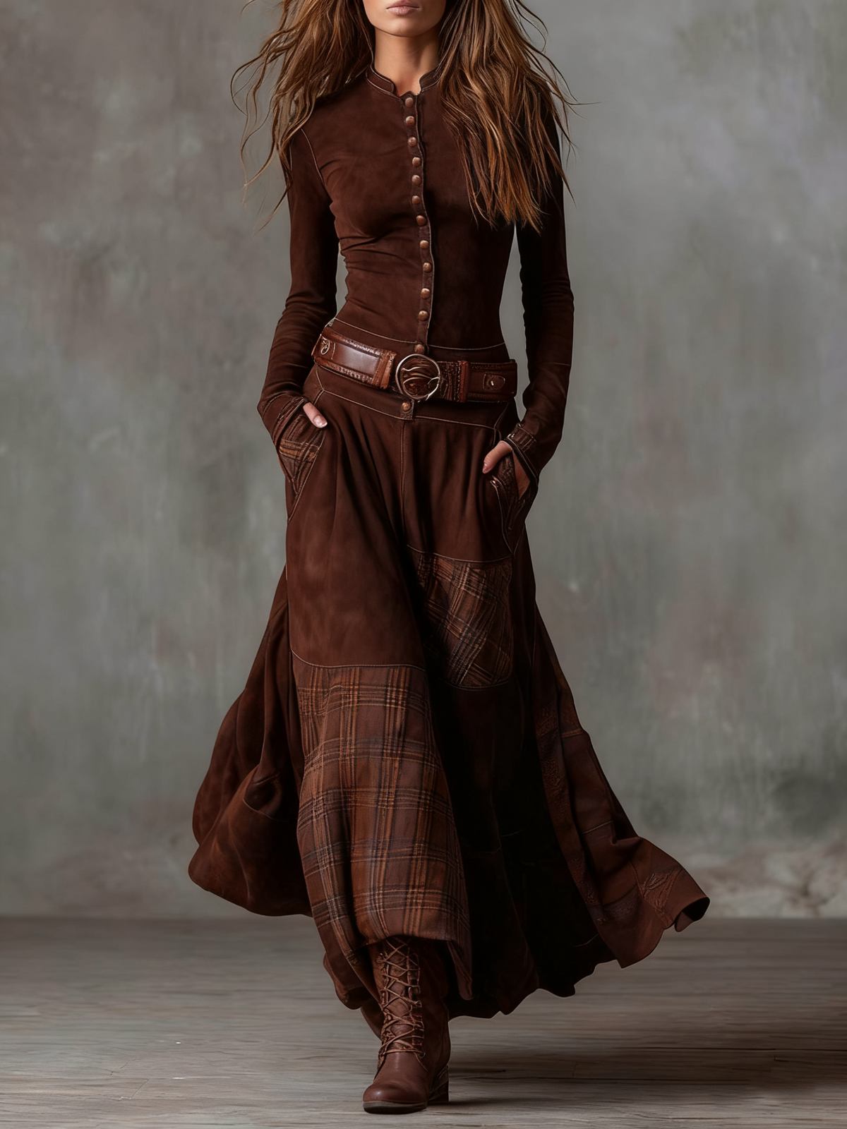 Michelle | Robe en Suède avec Ceinture