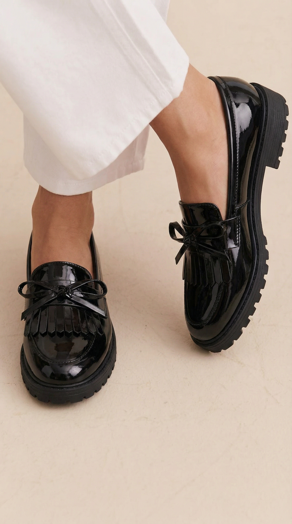 MOCASSIN BRILLANT AVEC FRANGES