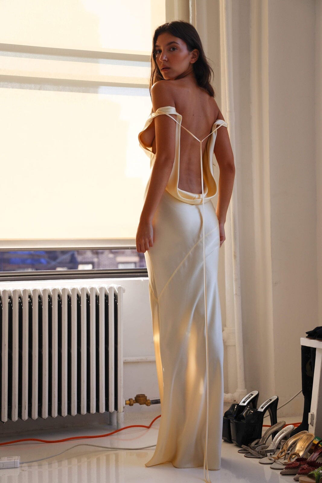 Charlotte™ | Elegant Silk Maxi Dress with Open Back