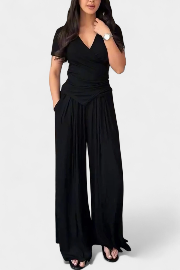Two-Piece Comodo Ruslana Set with Crossed V-Neck