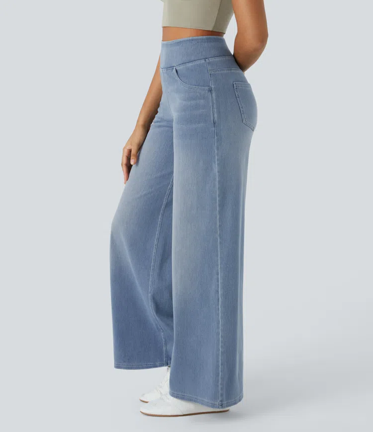 Solène - Jean large à taille décontractée