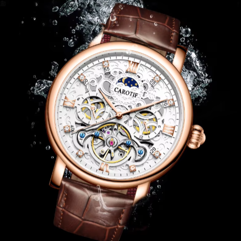MONTRE D'AFFAIRES EN CUIR AUTOMATIQUE MÉCANIQUE™ - Olsen & Olsen