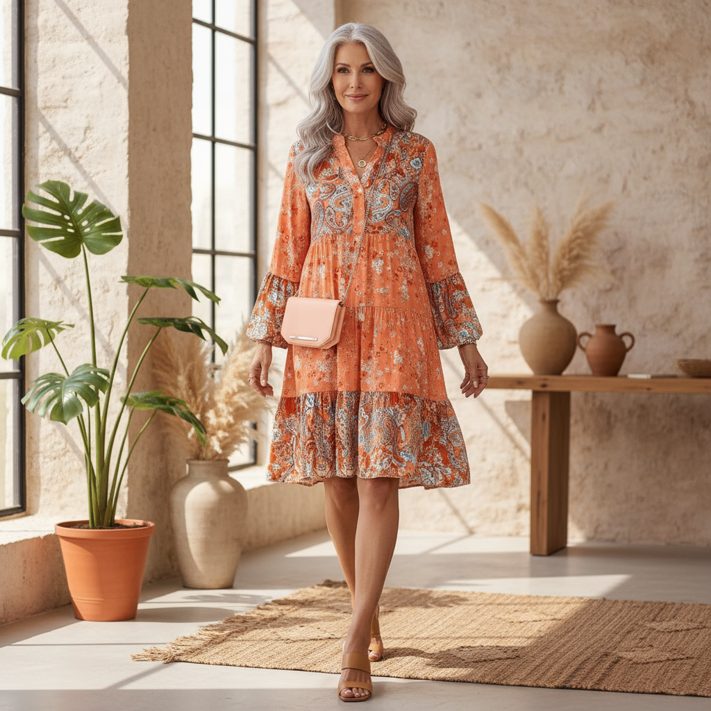 Elena – Printed Boho Dress