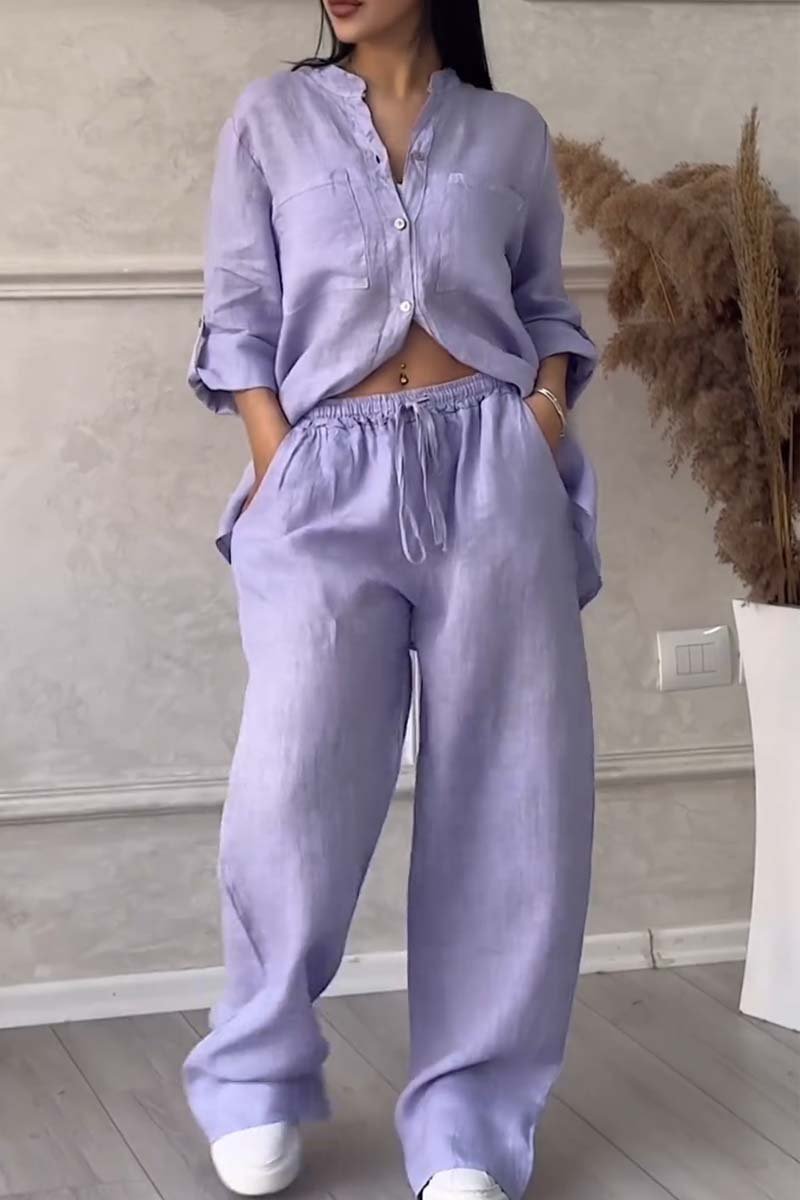 Fara - Ensemble en Coton et Lin de Luxe – Set Chemise & Pantalon