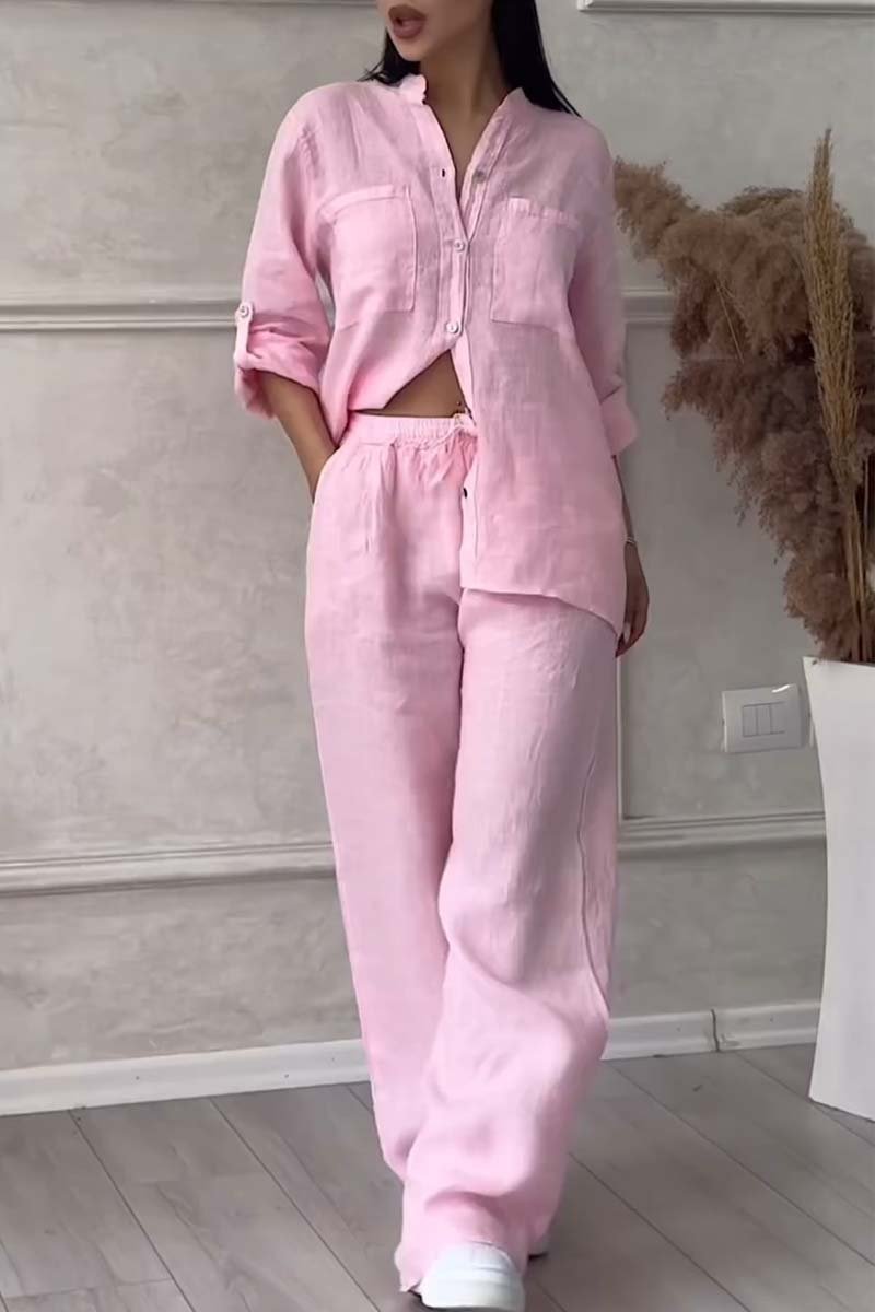 Fara - Ensemble en Coton et Lin de Luxe – Set Chemise & Pantalon